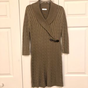 Calvin Klein Cable Knit Buckle Dress
